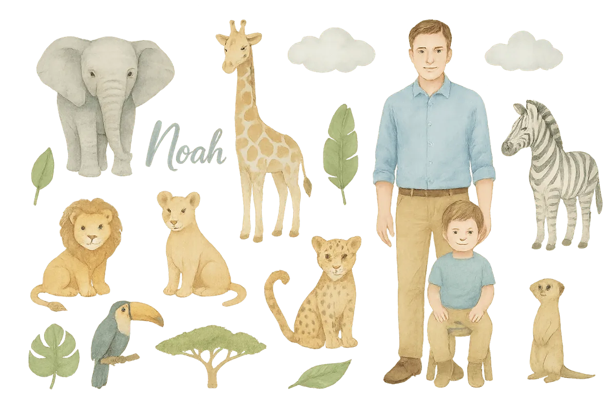 Safari Wandsticker-Set
